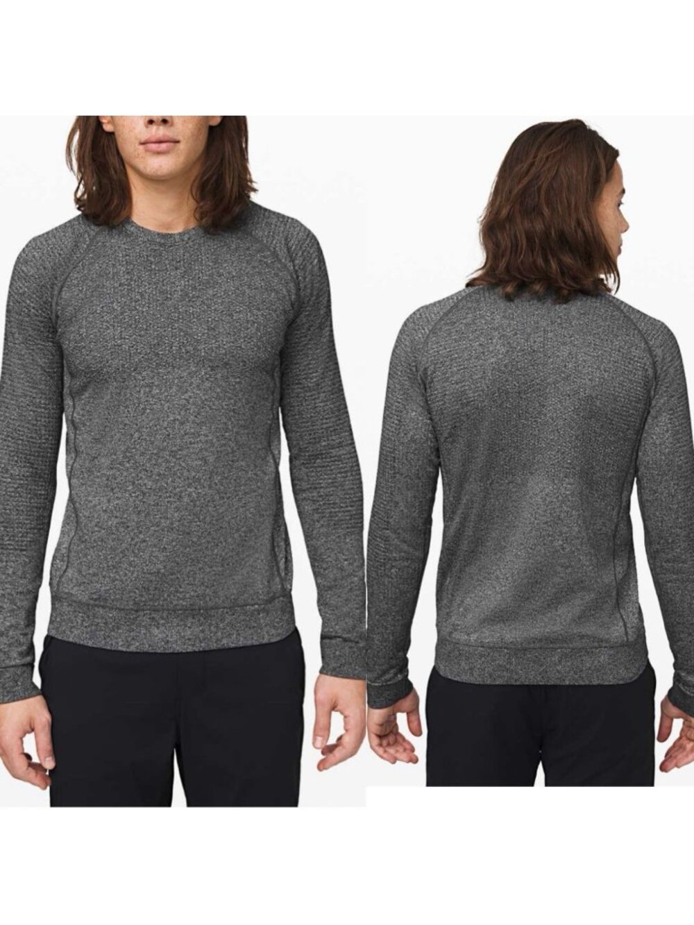 Lululemon Engineered Warmth Long Sleeve Crew Mens XS Gray Merino Wool Blend